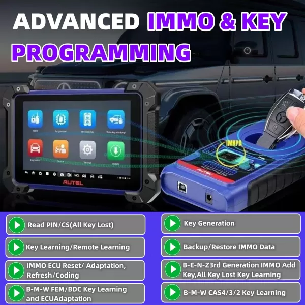 Autel MaxiIM IM608 PRO II Key Programming Tool, 2023 Android 10 Enhanced of IM608S/ IM608 II, with XP400PRO Key Programmer, 38+ Services, Key Fob Programmer Advanced ECU Coding, Better IM508S KM100