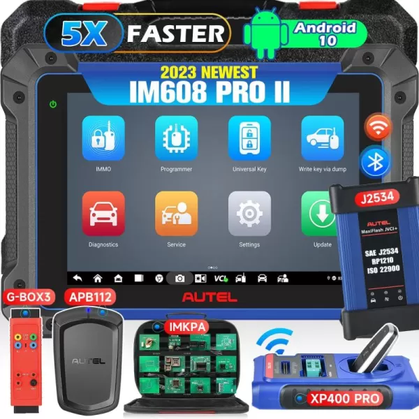 Autel MaxiIM IM608 PRO II Top Key FOB &amp; Immobilizer Programming Tool, 2023 Android 10 Enhanced of IM608S/ IM608 II, [Valued $1316] Key Programmers, OE ECU Coding, Bidirectional, 4GB+ 128GB, 40 Service