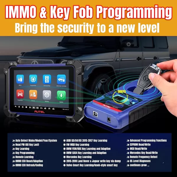 Autel MaxiIM IM608 Pro 2 II IM608PROII, Key Fob Programmer Tool Key Creation Chip Read/Write/Clone ECU Programming 36+ Functions with MaxiFlash JVCI and XP400 Pro, 2023 Upgrade of IM608Pro IM608II