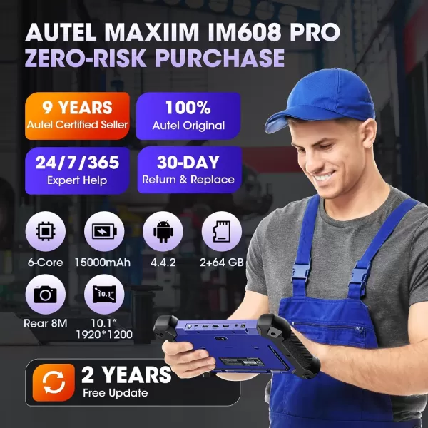 Autel MaxiIM IM608 Pro Key Fob Programming Tool, 2 Years Free Update, 2024 Same Functions as IM608S II/IM608 PRO II, with XP400Pro, IMKPA Kit, G-BOX3 &amp; APB112, ECU Coding, Bi-Directional, 38+ Services