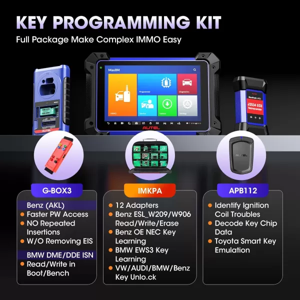 Autel MaxiIM IM608 Pro Key Fob Programming Tool, 2 Years Free Update, 2024 Same Functions as IM608S II/IM608 PRO II, with XP400Pro, IMKPA Kit, G-BOX3 &amp; APB112, ECU Coding, Bi-Directional, 38+ Services