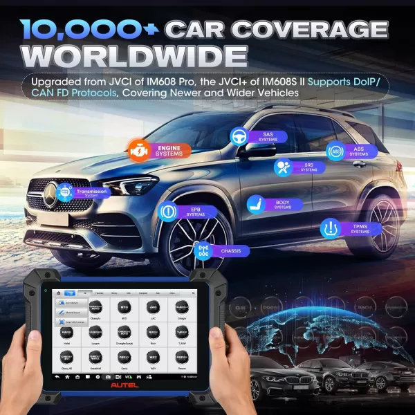 Autel MaxiIM IM608S II w/ XP400 Pro &amp; GBOX3, 2023 Same as IM608 Pro II, Android 10 Top IMMO Key Fob Programming Tool, Upgrade of IM608Pro/ IM508 Pro/ IM508S, J2534 ECU Programming Coding, 40+ Services