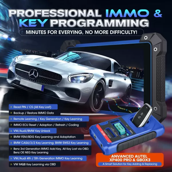 Autel MaxiIM IM608S II w/ XP400 Pro &amp; GBOX3, 2023 Same as IM608 Pro II, Android 10 Top IMMO Key Fob Programming Tool, Upgrade of IM608Pro/ IM508 Pro/ IM508S, J2534 ECU Programming Coding, 40+ Services