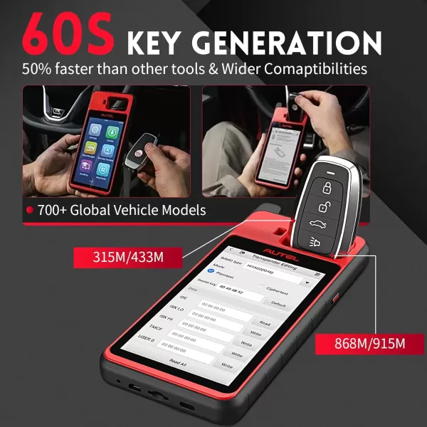 Autel MaxiIM KM100  Key Fob Programming Tool, IM508 &amp; IM608 2023 New Alternative IMMO Key programmer with 2 Blank Ikeys, Transponder Chip Read, Write, Clone, Guided IMMO Paring, Frequency Detection Key Fob Programming Tool, IM508 &amp; IM608 2023 New Alternative IMMO Key programmer with 2 Blank Ikeys, Transponder Chip Read, Write, Clone, Guided IMMO Paring, Frequency Detection)