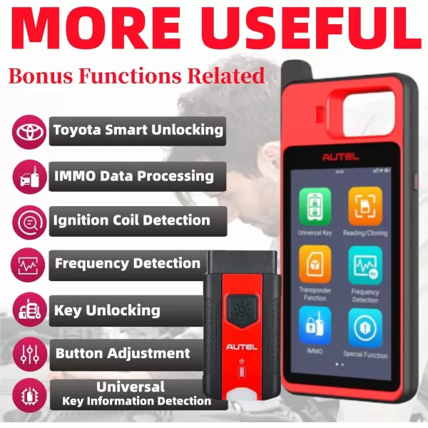 Autel MaxiIM KM100 Key Fob Programming Tool, Lifetime Free Updates, 2023 Newest Lite of IM508 IM608 Key Programmer, 99% OBD IMMO Keys, 60s Key Creation, with 2PCS Smart IKEYs, Chip Read Write Clone