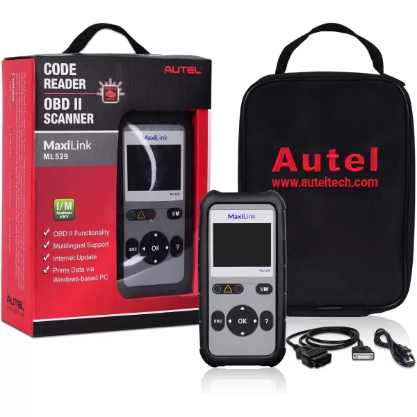 Autel MaxiLink ML529 OBD2 Scanner - Diagnostic Code Reader for Almost All OBD2 Compliant Vehicles, Upgraded Version of AL519 with AutoVIN Function &amp; Read Enchanced Code in Powertrain System