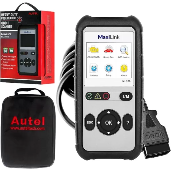 Autel MaxiLink ML529 OBD2 Scanner - Diagnostic Code Reader for Almost All OBD2 Compliant Vehicles, Upgraded Version of AL519 with AutoVIN Function &amp; Read Enchanced Code in Powertrain System