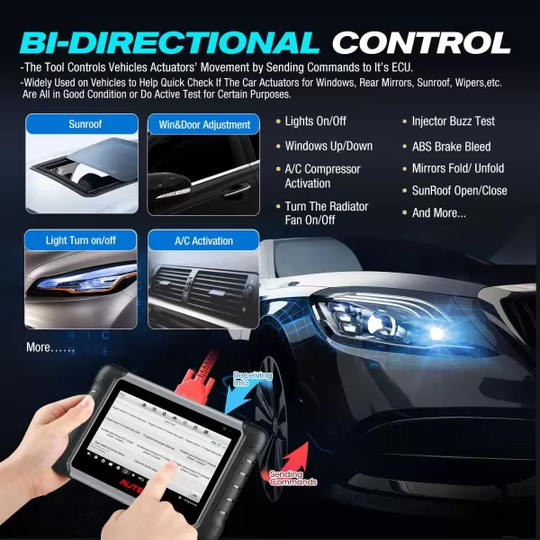 Autel MaxiPRO MP808S PRO Version with Spare 11 connectors, 2-Year Free Update, 2023 Advanced ECU Coding Bidirectional Scan Tool, Same as MS906 Pro, Upgrade of MP808K DS808S 30+ Service, Work w/ MV108S