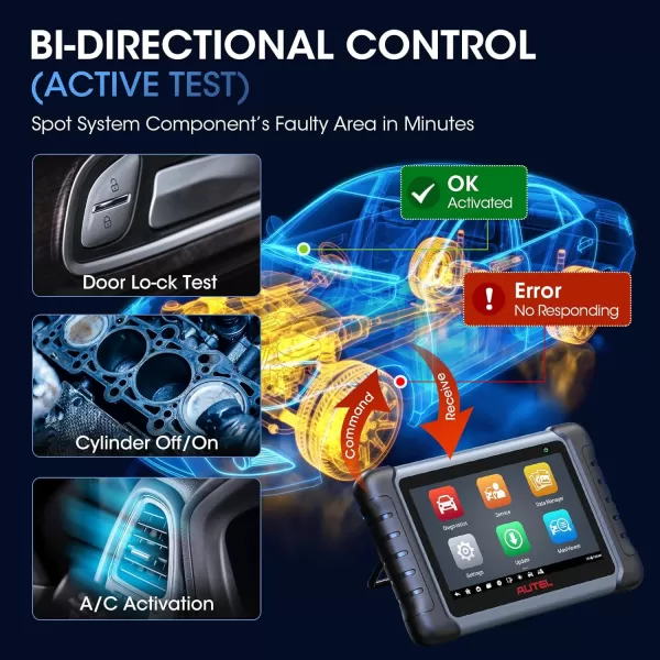 Autel MaxiPRO MP808S Scanner, Advanced ECU Coding, Bi-Directional Scan Tool, 30+ Service, Full System Diagnosis, Upgraded from MK808S/MP808BT/DS808, Work with MV108S, 2023 Newest 2 Years Free Update