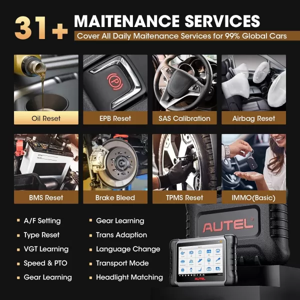 Autel MaxiPRO MP808S-TS Scanner, 2023 Upgrade of MK808TS/MP808TS, 2-Year Free Updated, Full TPMS, ECU Coding , 31+ Services, All-System &amp; Bidirectional Control Scan Tool, 31+ Services, All-System &amp; Bidirectional Control Scan Tool)