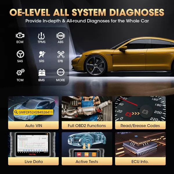 Autel MaxiPRO MP808S-TS Scanner, 2023 Upgrade of MK808TS/MP808TS, 2-Year Free Updated, Full TPMS, ECU Coding , 31+ Services, All-System &amp; Bidirectional Control Scan Tool, 31+ Services, All-System &amp; Bidirectional Control Scan Tool)