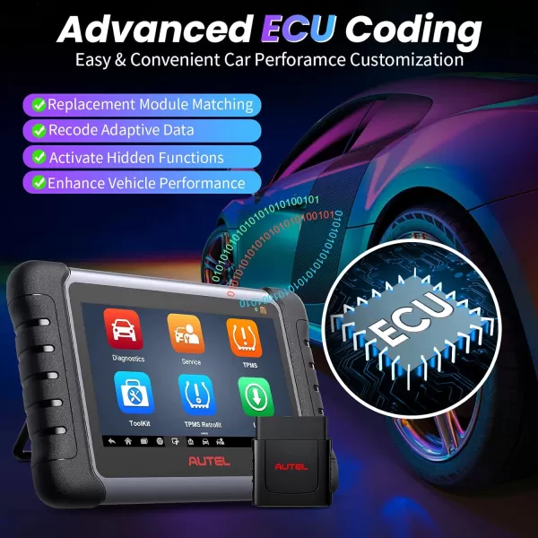Autel MaxiPRO MP808Z-TS with Mx-Sensor Bundle: Android 11 ECU Coding Scanner with 2 Year Update, Full TPMS, 36+ Services, Upgraded of MP808TS &amp; MP808BT Pro, Alternative to MS906TS &amp; MK906 Pro-TS