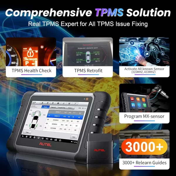 Autel MaxiPRO MP808Z-TS with Mx-Sensor Bundle: Android 11 ECU Coding Scanner with 2 Year Update, Full TPMS, 36+ Services, Upgraded of MP808TS &amp; MP808BT Pro, Alternative to MS906TS &amp; MK906 Pro-TS