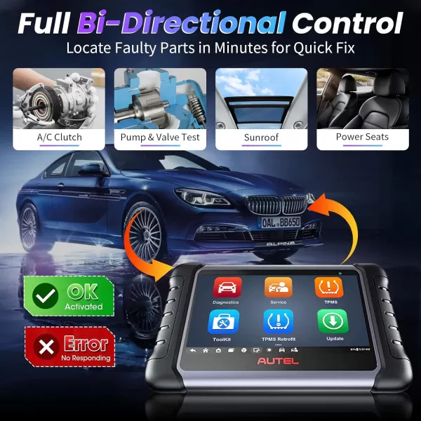 Autel MaxiPRO MP808Z-TS with Mx-Sensor Bundle: Android 11 ECU Coding Scanner with 2 Year Update, Full TPMS, 36+ Services, Upgraded of MP808TS &amp; MP808BT Pro, Alternative to MS906TS &amp; MK906 Pro-TS