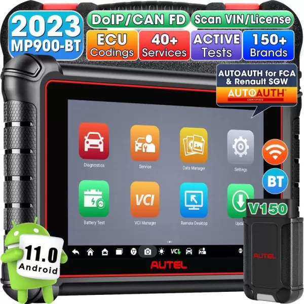 Autel MaxiPRO MP900-BT Scanner: 2023 DoIP/CAN FD MP900BT, Newer Model of MP808BT PRO, Ugraded of MS906BT/ DS808/ MP808S/ MP900/ DS900, ECU Coding Bidirectional Scan Tool, VIN/License Scan, 40+ Service