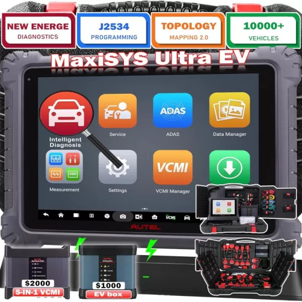 Autel MaxiSYS Ultra EV Autel Scanner High Voltage Battery Pack Analysis Diagnostic Scanner with EVDiag Kit MaxiFlash VCMI Bi Directional Control ECU Coding Programming Advanced MS919 MS909 MS908S