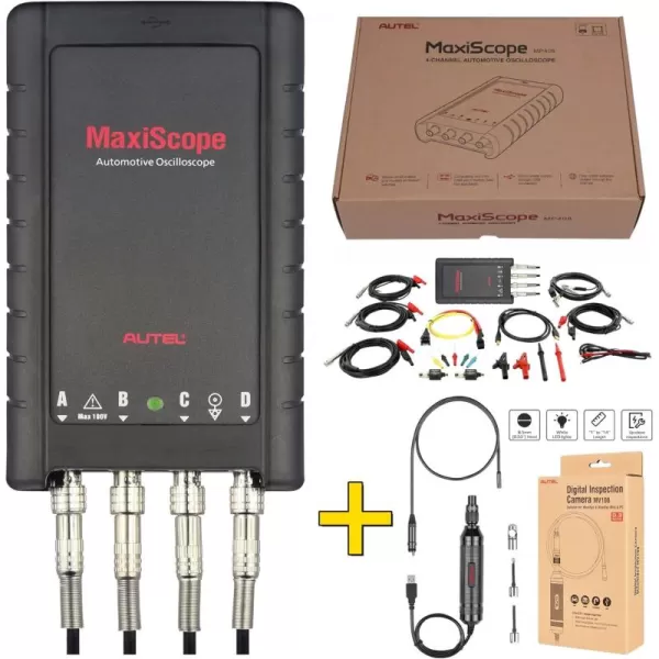 Autel MaxiScope MP408 + Free MaxiVideo MV108 4 Channel Automotive Oscilloscope Basic Kit Works with Maxisys for MS908P/MS906BT/MS906TS )