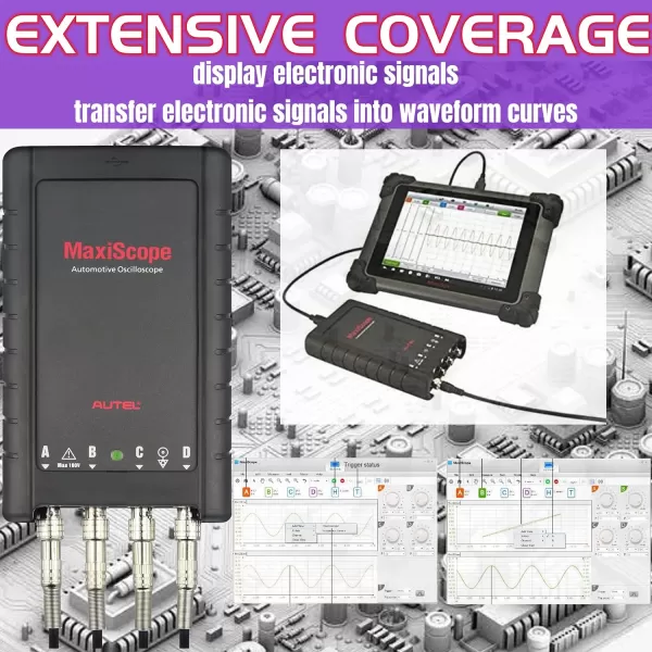 Autel MaxiScope MP408 + Free MaxiVideo MV108 4 Channel Automotive Oscilloscope Basic Kit Works with Maxisys for MS908P/MS906BT/MS906TS )
