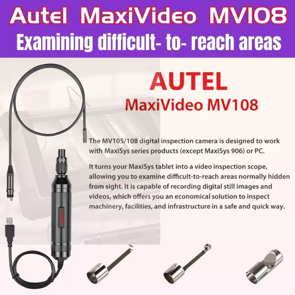 Autel MaxiScope MP408 + Free MaxiVideo MV108 4 Channel Automotive Oscilloscope Basic Kit Works with Maxisys for MS908P/MS906BT/MS906TS )