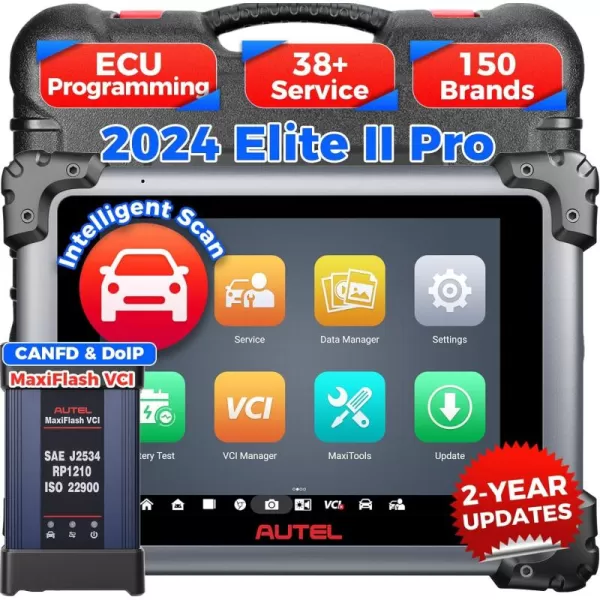 Autel MaxiSys Elite II Pro Scanner: 2024 2-Years Free Update Elite 2 Pro, J2534 Reprogramming Tool as Ultra MS908S Pro II, Intelligent Diagnostic 2.0, 40 Reset Service w/CAN FD &amp; Do IP, Active Test