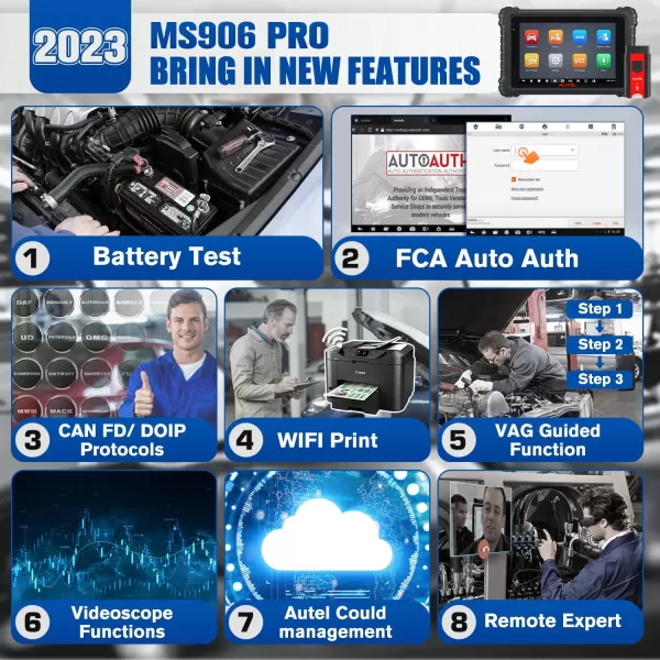 Autel MaxiSys MS906 PRO ECU Coding Scanner, 2023 MS906PRO Upgrade of MS906BT MP900-BT MP900, Android 10.0, Bidirectional Diagnostic, 3000+ Active Test, 36+ Service, CAN FD/DoIP, AutoScan 2.0, FCA SGW