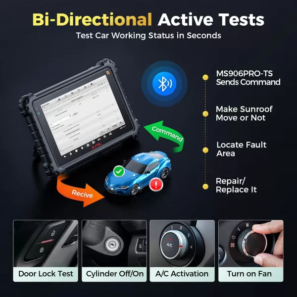 Autel MaxiSys MS906 Pro-TS, 1 Years Free Update, Lite of MK908 Ⅱ, 2023 Top Autel Scanner, Upgraded MS906PRO, Full TPMS, ECU Coding, Active Test, 36+Services, Auto Scan, Autel Cloud, Android 10