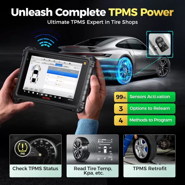 Autel MaxiSys MS906 Pro-TS, 1 Years Free Update, Lite of MK908 Ⅱ, 2023 Top Autel Scanner, Upgraded MS906PRO, Full TPMS, ECU Coding, Active Test, 36+Services, Auto Scan, Autel Cloud, Android 10