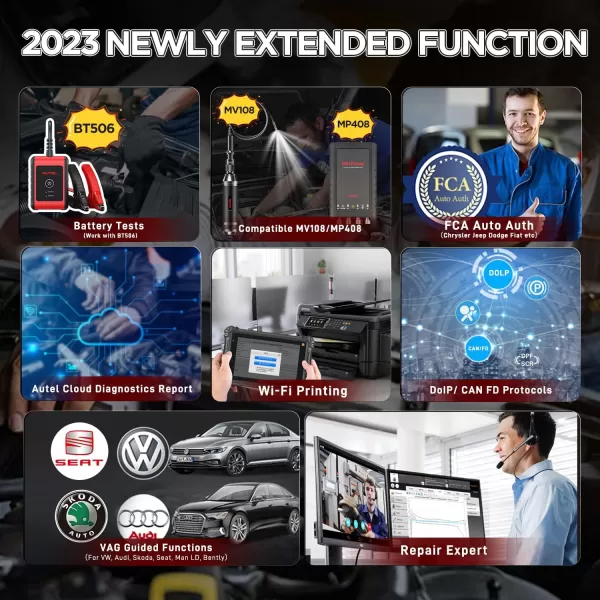 Autel MaxiSys MS906 Pro-TS, 2023 Newer Up of MS906 Pro MS906TS MS906BT MK908, Top TPMS Diagnostic &amp; ECU Coding, Bidirectional Control, 36+ Service, Full Diagnose, CANFD &amp; DOIP, WiFi Print, 4G+128G