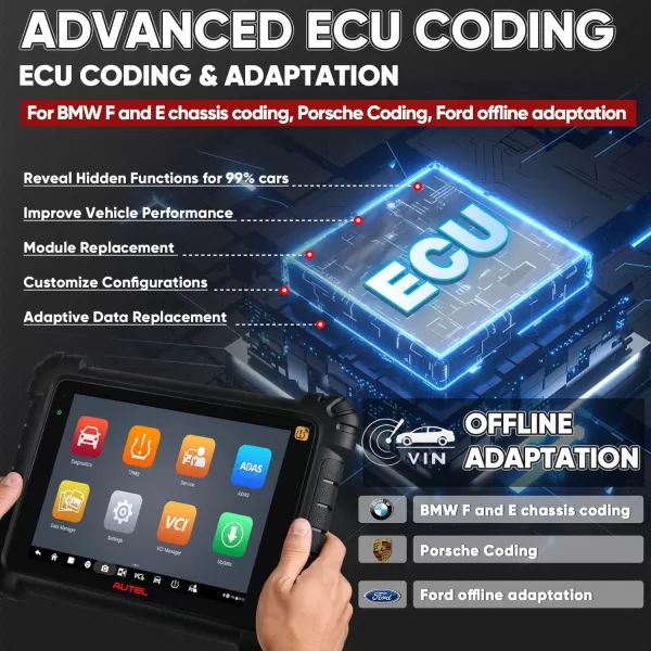 Autel MaxiSys MS906 Pro-TS, 2023 Newer Up of MS906 Pro MS906TS MS906BT MK908, Top TPMS Diagnostic &amp; ECU Coding, Bidirectional Control, 36+ Service, Full Diagnose, CANFD &amp; DOIP, WiFi Print, 4G+128G