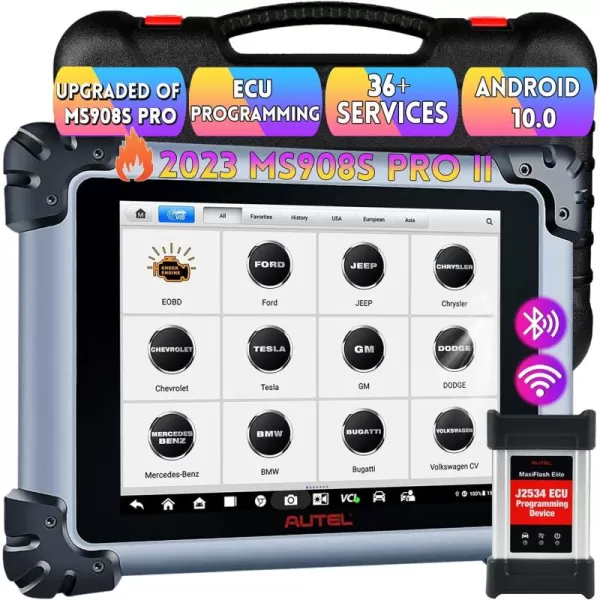 Autel MaxiSys MS908S Pro II Car Diagnostic Scan Tool - 2023 New Ver. of MK908P/Elite/MS908S Pro/Elite, ECU Programming/Coding/Adaption, Active Test, 36+ Services, FCA Access, Work with MV108/BT506