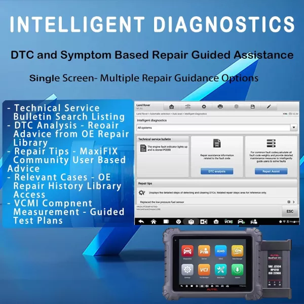 Autel MaxiSys MS909 with Screen Protector Intelligent Bi-Directional Diagnostic Scanner DTC 26 Services Reset ECU Coding MaxiFlash VCI CAN Bus AutoScan VIN/Licence OE Level Advanced MS908P Pro/Elite