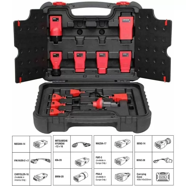 Autel MaxiSys MSOBD2KIT Non-OBDII Adapter Kit 11 Adapters for Vehicles Without OBD2 Port Within Blow-Molded Carrying Case OBD2 Connectors Support MS Ultra MS919 MS909 MX808 TS608