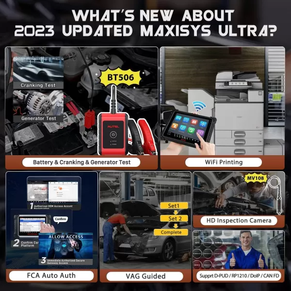 Autel MaxiSys Ultra, 2023 Top MSULTRA Intelligent Diagnostic Scanner, 5-in-1 VCMI [2000$], Smith-Level ECU Programming &amp; Coding, Topology 2.0, 40+ Service, OE TSB Recalls, Up of MS919 MS909 Ultra Lite