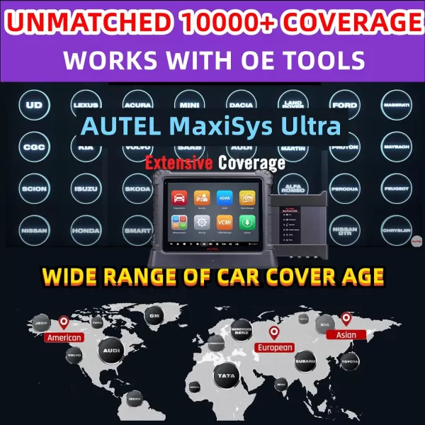 Autel MaxiSys Ultra 2023 top Version obd2 Scanner ECU Coding/Programming Topology System Diagnostic MSultra with MaxiFlash VCMI Better MS Elite MS906 MK906 MS908 MS909 MS919 S PRO ADAS