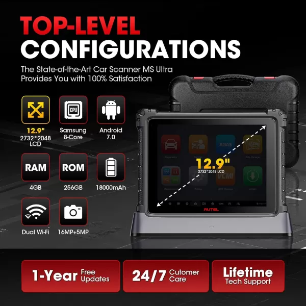 Autel MaxiSys Ultra Autel Scanner: 2023 Top Automotive Intelligent Diagnostic Scan Tool with 5-in-1 VCMI, J2534 ECU Programming, 40+ Services, Topology Map, Upgraded of MS908S Pro Elite/MS909/MS919