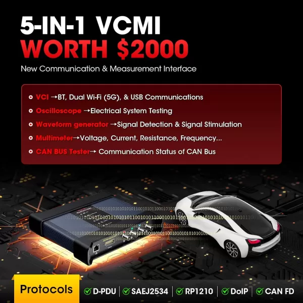 Autel MaxiSys Ultra Autel Scanner: 2023 Top Automotive Intelligent Diagnostic Scan Tool with 5-in-1 VCMI, J2534 ECU Programming, 40+ Services, Topology Map, Upgraded of MS908S Pro Elite/MS909/MS919