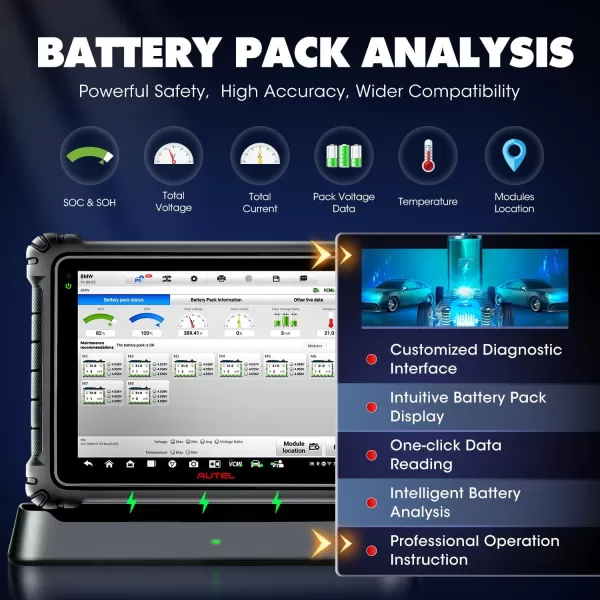 Autel MaxiSys Ultra EV: 2023 Top EV Intelligent Diagnostic Scanner Up of MSUltra MS919 MS909EV, High-Voltage Systems &amp; Battery Analysis, Topology 2.0, ECU Programming, 40+ Reset, 5in1 VCMI, EVDiag KIT