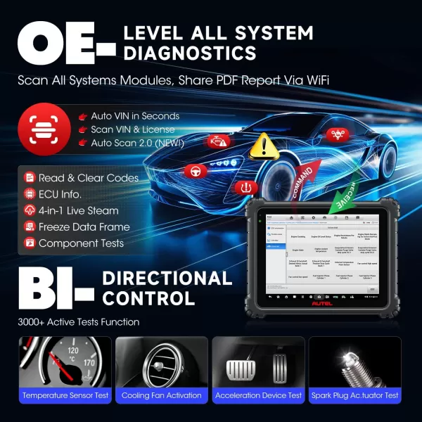 Autel MaxiSys Ultra EV: 2023 Top EV Intelligent Diagnostic Scanner Up of MSUltra MS919 MS909EV, High-Voltage Systems &amp; Battery Analysis, Topology 2.0, ECU Programming, 40+ Reset, 5in1 VCMI, EVDiag KIT