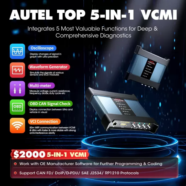 Autel MaxiSys Ultra EV: 2023 Top EV Intelligent Diagnostic Scanner Up of MSUltra MS919 MS909EV, High-Voltage Systems &amp; Battery Analysis, Topology 2.0, ECU Programming, 40+ Reset, 5in1 VCMI, EVDiag KIT