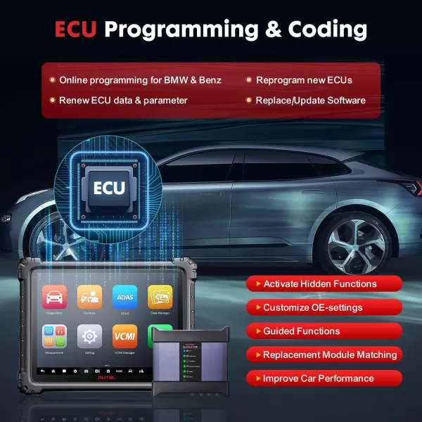 Autel MaxiSys Ultra Intelligent Diagnostic Tool, 2023 Ver. Autel Ultra with $2000 5-in-1 VCMI, ECU Programming &amp; Coding, Topology Mapping, 40+ Services, Remote Expert, Upgrade of MS909/MS919/Elite II