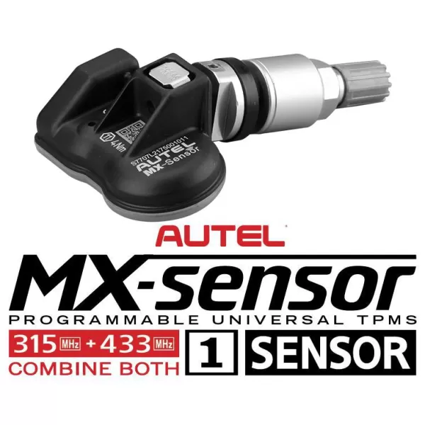 Autel MaxiTPMS 1-Sensor 4pcs Pack Metal Stem TPMS MX Sensor 315MHz/433MHz Universal Tire Sensor Work with TS408/TS508/TS601/TS608/MK808TS/MS906TS/ITS600