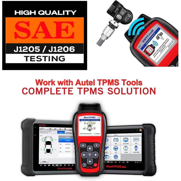 Autel MaxiTPMS 315MHz/433MHz 2 in 1 with TPMS Tool MX-Sensor Programmable fit Tire Pressure Monitoring OEM TPMS Sensors Press-in Metal Valves,Pack of 4PC Sensors