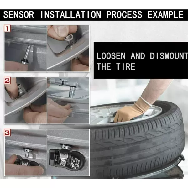 Autel MaxiTPMS 315Mhz/433Mhz 2In1 Universal Programmable OEM TPMS fit Tire Pressure Monitoring MX-Sensor Press-in Metal Valve 1PC for TS401/TS408/TS501/TS508/TS608/MK808TS/MS906TS/ITS600