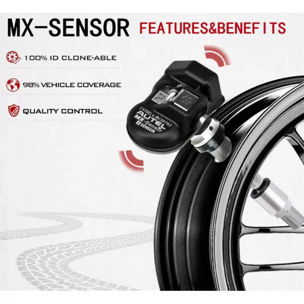 Autel MaxiTPMS 315Mhz/433Mhz 2In1 Universal Programmable OEM TPMS fit Tire Pressure Monitoring MX-Sensor Press-in Metal Valve 1PC for TS401/TS408/TS501/TS508/TS608/MK808TS/MS906TS/ITS600