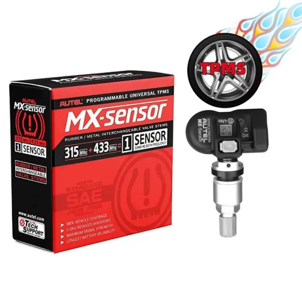 Autel MaxiTPMS 315Mhz/433Mhz 2In1 Universal Programmable OEM TPMS fit Tire Pressure Monitoring MX-Sensor Press-in Metal Valve 1PC for TS401/TS408/TS501/TS508/TS608/MK808TS/MS906TS/ITS600