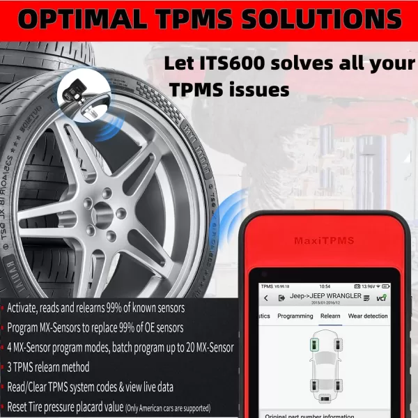 Autel MaxiTPMS ITS600 2023 Advanced TPMS Tablet Service Diagnostic Tool Wireless Android Bluetooth VCI VINscan Mx Sensor Programming OBD2 Relearn Special Functions)