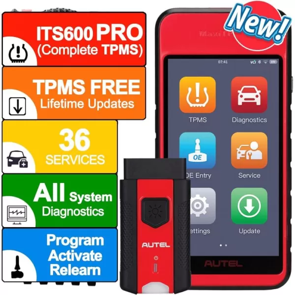 Autel MaxiTPMS ITS600Pro TPMS Programming Tool with Full TPMS, 2023 Newest Upgrade of ITS600, All System Diagnostics with AutoSCAN, 36+ Services, Free Lifetime TPMS Updates, Work with TBE200/TBE100