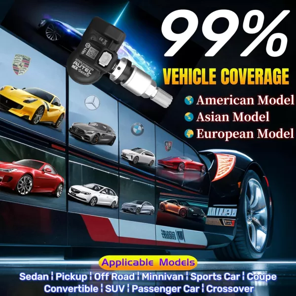 Autel MaxiTPMS MX Sensor 20pcs Pack with OBD2 Scanner Rubber Stem 315/433MHz TPMS Sensor Universal Tire Sensor Programmed by TPMS Tool TS401 TS408 TS508 TS601 TS608 MK808TS MX808TS MS906TS ITS600