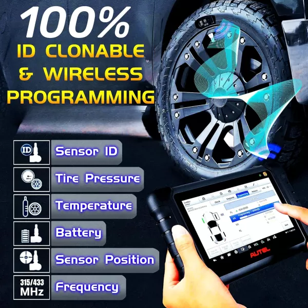 Autel MaxiTPMS MX Sensor 4pcs Pack Stem Metal Stem 315/433MHz TPMS Sensor Universal Tire Sensor Programmed by TPMS Tool TS401 TS408 TS501 TS508 TS601 TS608 MK808TS MX808TS MS906TS ITS600