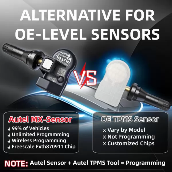 Autel MaxiTPMS MX Sensor 8pcs Dual Frequency 315/433MHz Metal Stem TPMS Sensor Universal Tire Sensor Programmed by TS401 TS408 TS501 TS508 TS601 TS608 MK808TS MX808TS MS906TS ITS600
